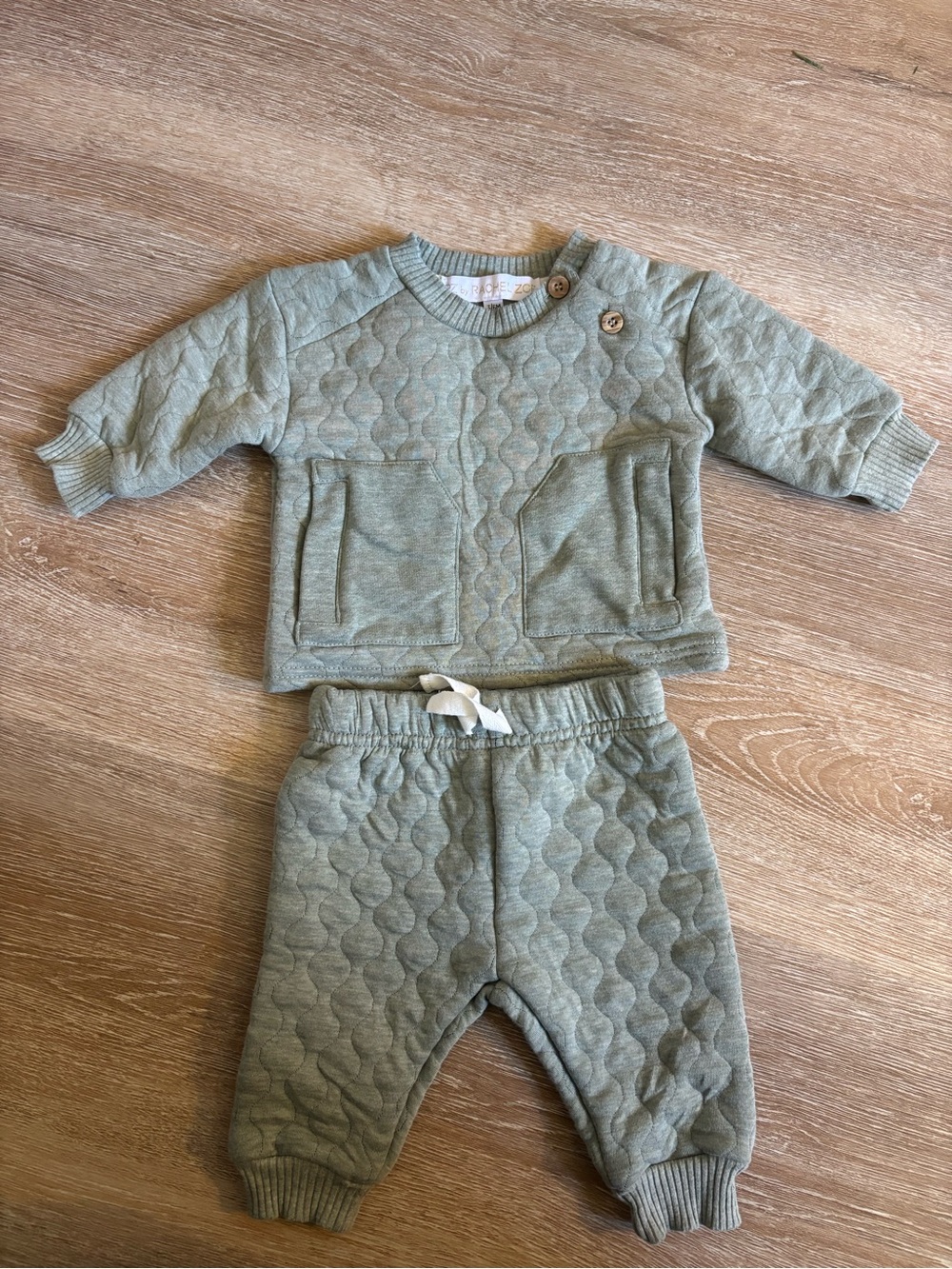Rachel Zoe Sage Green Quilted Baby Matching Set
